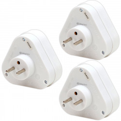 Lot de 3 multiprises 3 prises monoblocs triplites triangle blanc