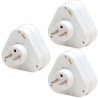 Lot de 3 multiprises 3 prises monoblocs triplites triangle blanc