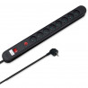 Multiprise parasurtenseur interrupteur 8 prises 1.50 m, 3x1,5mm2 noir