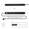 Multiprise parasurtenseur interrupteur 8 prises 1.50 m, 3x1,5mm2 noir