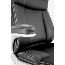 Fauteuil Bureau Confortable, Accoudoirs Relevables, Simili Cuir Noir