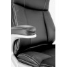 Fauteuil Bureau Confortable, Accoudoirs Relevables, Simili Cuir Noir