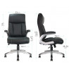 Fauteuil Bureau Confortable, Accoudoirs Relevables, Simili Cuir Noir