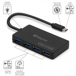 Hub USB C vers 4 Ports USB 3.0 grande vitesse 5 Gbps avec câble 15 cm