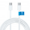Câble USB-C USB-C 3.1 60W Nylon tressé, mâle mâle, 1,00m Blanc