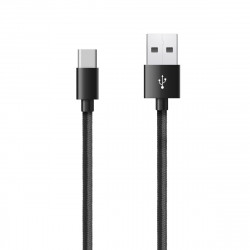 Câble USB-C 3.1 USB-A Nylon tressé, 20W 1A, mâle mâle, 1,00m Noir