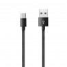Câble USB-C 3.1 USB-A Nylon tressé, 20W 1A, mâle mâle, 1,00m Noir