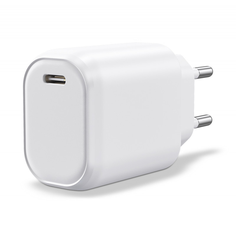 Chargeur USB C 20W, Chargeur secteur Rapide Sécurisé, Blanc