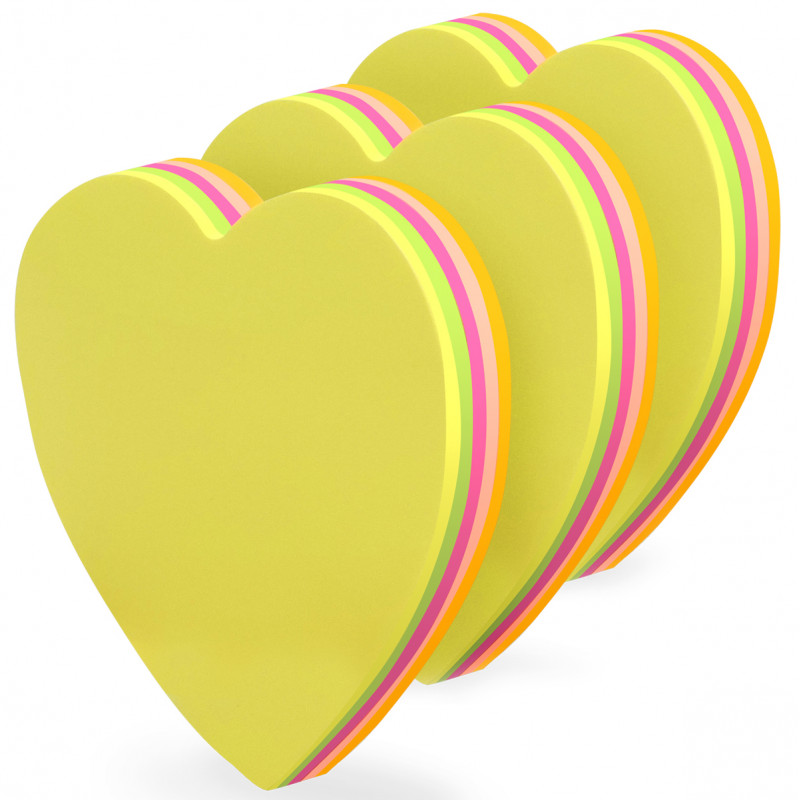 3 Blocs de 100 notes cur repositionnables, couleurs fluo 7x7cm