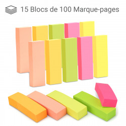 15 blocs de 100 marque pages papier