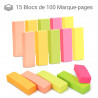 15 blocs de 100 marque pages papier
