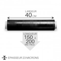 6 Films étirables Noir Opaque 40cm 150m 23 microns - Emballage