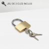 Cadenas à Clé Anse 5mm acier trempé et corps laiton
