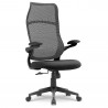 Fauteuil de bureau ergonomique tissu noir, dossier haut respirant