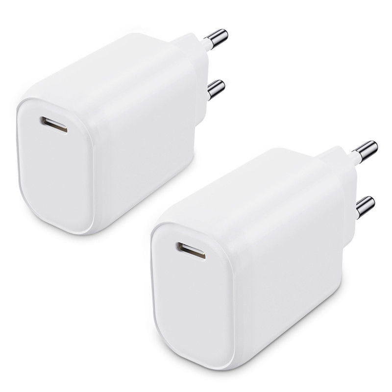 Chargeur USB C 20W, Chargeur secteur Rapide Sécurisé, Blanc