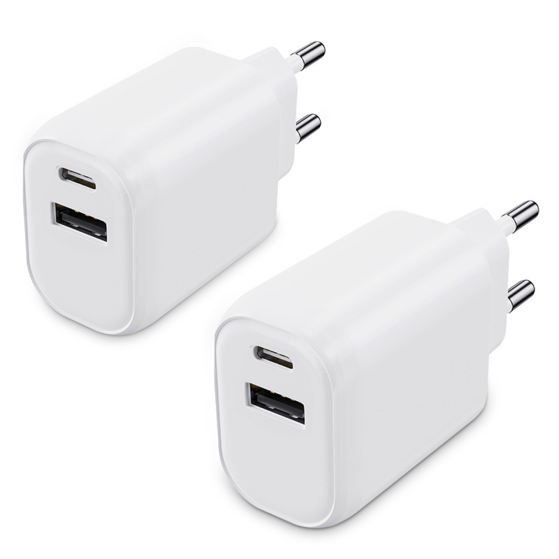 lot de 2 chargeurs usb c et usb
