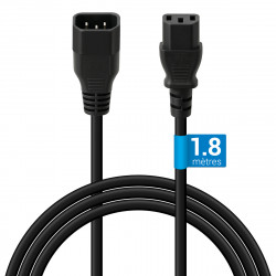 Rallonge alimentation IEC C14 à C13 mâle femelle Noir -...