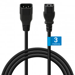 Rallonge alimentation IEC C14 à C13 mâle femelle Noir - 3m 