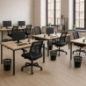 Lot de 5 Poubelles de bureau Noir Corbeille ajourée ronde - 16L