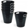 Lot de 5 Corbeilles à papier design, rondes en plastique Noir - 12,5L