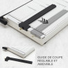 Massicot guillotine A4 métal, longueur de coupe 30cm et guide mobile