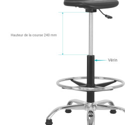 Vérin à gaz universel chaise de bureau 43 à 67 cm, Classe 3, Noir