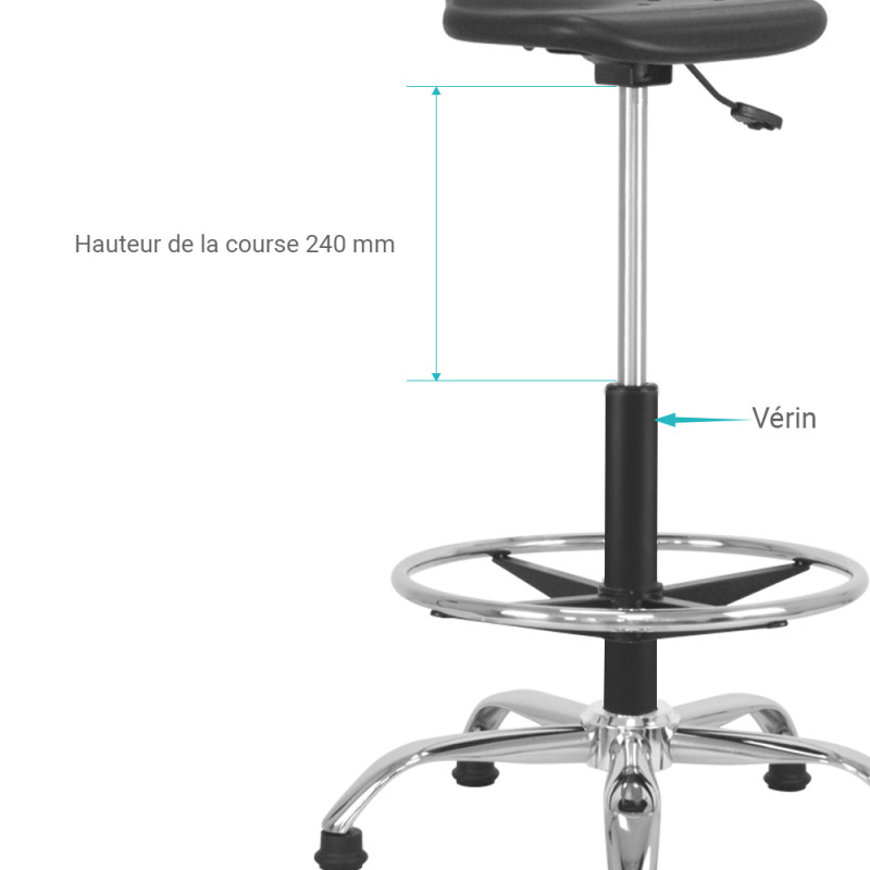 Vérin chaise de bureau et assis debout 43 à 67 cm noir Livraison — free download
