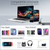 Câble USB-C 3.1 USB-A Nylon tressé, 20W 1A, mâle mâle, 2,00m Noir
