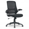 Fauteuil de bureau ergonomique noir en tissu avec dossier maille