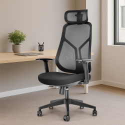 Fauteuil bureau synchrone mesh appui-tête réglable ergonomique