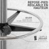 Chaise haute bureau gris, accoudoirs, roulettes ou pieds fixes
