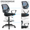 Chaise Haute de bureau ergonomique et confortable - Assise matelassée