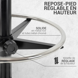 Chaise Haute de bureau ergonomique et confortable - Assise matelassée