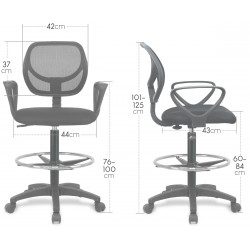 Chaise Haute de bureau ergonomique et confortable - Assise matelassée