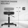 Tabouret de Travail Pivotant, Pieds fixes, Hauteur réglable 44-58 cm
