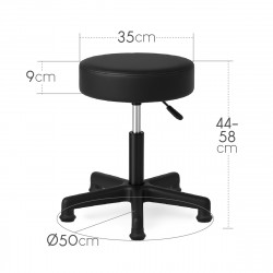 Tabouret de Travail Pivotant, Pieds fixes, Hauteur réglable 44-58 cm