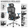 fauteuil de bureau ergonomique nombreux réglages