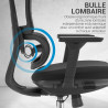 fauteuil de bureau ergonomique avec accoudoirs, dossier et appui-tête réglables