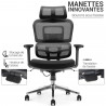 Fauteuil Bureau Ergonomique maille, soutien lombaire, appui-tête