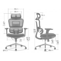 Fauteuil Bureau Ergonomique maille, soutien lombaire, appui-tête