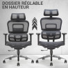 Fauteuil de Bureau Ergonomique - Mesh Respirant & Réglages Multiples