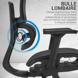 Fauteuil de Bureau Ergonomique - Mesh Respirant & Réglages Multiples