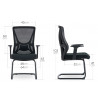 Fauteuil visiteur confort ergonomique - Dossier mesh, piètement métal