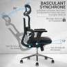 fauteuil de bureau dossier respirant basculant synchrone blocable 4 positions