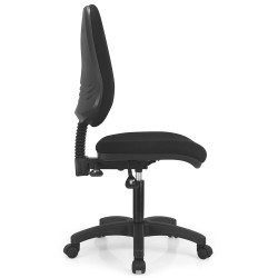 Chaise de Bureau Dossier et Assise Matelassés, Revêtement Tissu, Noir