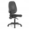 Chaise de Bureau Dossier et Assise Matelassés, Revêtement Tissu, Noir