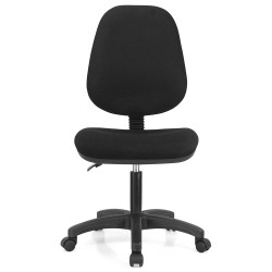 Chaise de Bureau Dossier et Assise Matelassés, Revêtement Tissu, Noir