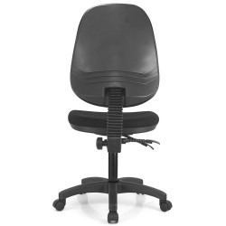 Chaise de Bureau Dossier et Assise Matelassés, Revêtement Tissu, Noir