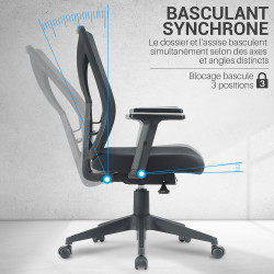 fauteuil de bureau dossier basculant avec accoudoir