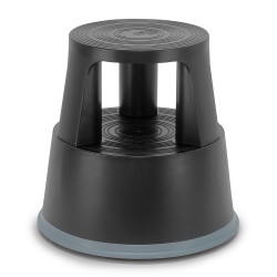 Marchepied roulettes plastique renforcé noir - Charge 150 kg